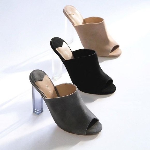 Tony Bianco High Acrylic Heeled Mules - Picture 2 of 2